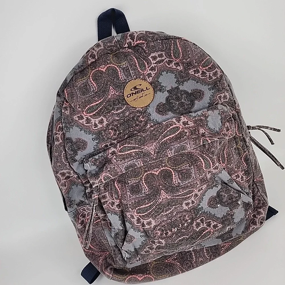 Vintage O'Neill Unisex Backpack Surfer Retro Hippie Beach Bag Paisley Design